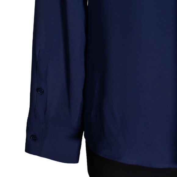 Express Women's Shirt Button Up Blue Floral Lace V-Neck Slim Fit Blouse Top M - Picture 11 of 11